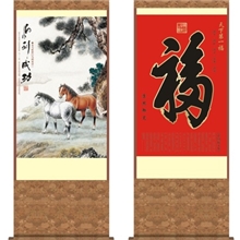 【厂家定制】2014挂历无纺布挂历单张无纺布挂轴