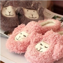 冬可爱羊驼拖鞋家居拖鞋包跟软底情侣棉拖鞋男女居家鞋棉鞋月子鞋