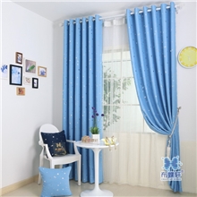 【布蝶轩】田园环保亚光遮光布窗帘星星图案2.8米门幅采购批发