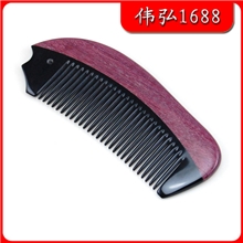 厂家批发供应正宗紫罗兰木牛角梳绿檀木角合木梳紫色礼品梳子