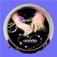 批发牵手情侣化妆镜高档小镜子厂家热卖小镜子