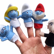 蓝精灵指偶蓝妹妹手指偶格格巫指偶手偶说故事輔導教具