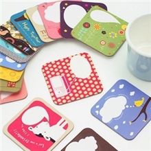 韩尚汇&there4;插画风格杯垫可爱小杯垫纸质卡通杯垫特价2005