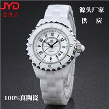 现货最畅销经典时尚女款陶瓷手表白色源头厂家供应价格实惠