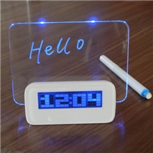 供应创意荧光留言板时钟1140A创意静音闹钟3组闹钟促销1个起批
