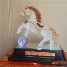水晶马摆件水晶拉丝摆件水晶马水晶