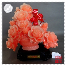 大吉大利树脂仿玉工艺品摆件创意礼品仿红木底座家居摆设