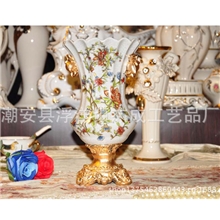 裂纹陶瓷花瓶欧式田园风格家居欧式花器工艺品家居摆件