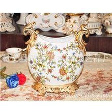 2013新款创意现代欧式裂纹芙蓉陶瓷树脂花器家居饰品摆件