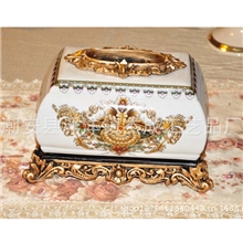 欧式陶瓷纸巾盒纸巾抽家居装饰品婚房摆件结婚礼物