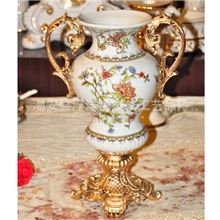 田园风格欧式陶瓷裂纹复古花器大花瓶结婚礼物家居摆件摆设