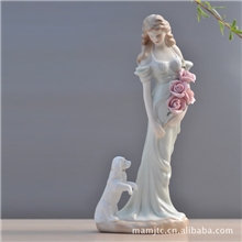 欧式陶瓷人物摆件仿真人物装饰品摆设品西洋女来样定做大家闺秀