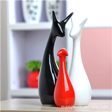 景德镇创意家居时尚陶瓷工艺品装饰品摆件婚庆礼品摆设品鹿批发