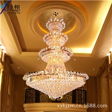 批发酒店大堂灯工程水晶大吊灯大厅水晶灯黄色水晶灯奢华水晶灯