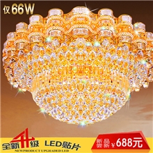 新款客厅水晶灯吸顶灯LED贴片水晶灯奢华水晶灯圆形水晶灯批发