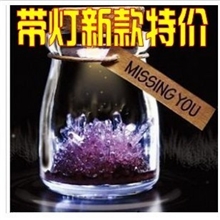供应许愿精灵带灯DIY自种水晶许愿晶灵/精灵许愿瓶