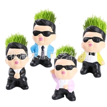 特价鸟叔草娃娃江南style迷你小盆栽韩国人气骑马舞创意植物