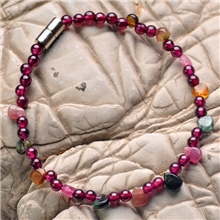 【批发供应】纯天然巴西碧玺雨滴加石榴石手链碧玺女款正品