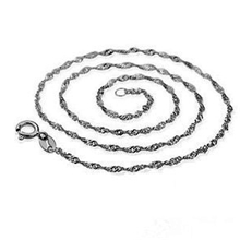韩国韩版女款水波链子925纯银项链欧美饰品批发单链爆款配链