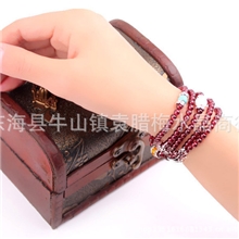 YUANLM开光石榴石手链韩版时尚佛珠手链