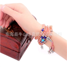 YUANLM开光天然水晶饰品草莓晶佛珠手链情人节礼物