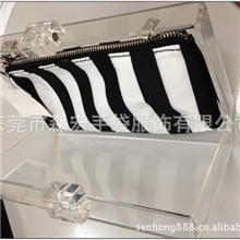 供应欧美流行透明晚宴包（内袋黑白条纹）