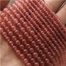 缘雅天然AAAA级草莓晶水晶散珠水晶饰品水晶半成品批发