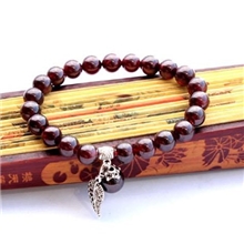 蒲公英水晶天然石榴石藏银手链8-9MM天然水晶手链美容养颜