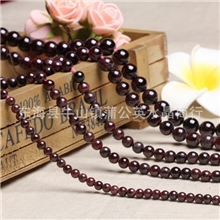 天然酒红石榴石圆珠半成品4-10MM散珠天然水晶半成品DIY