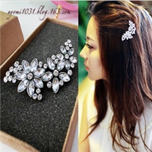 WE*WEI秀韩国头饰发饰饰品复古繁花闪钻精致发夹边夹顶夹