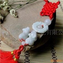 翡翠双貔貅车挂翡翠玉石汽车挂饰