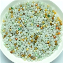 天然翡翠DIY散珠子玉珠子翡翠A货三彩圆珠批发2.5--3mm-小刘翡翠