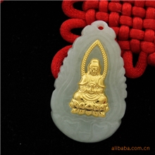 金镶玉观吊坠佛教法器吊坠风水吉祥物