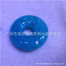 厂家热销天河石平安扣吊坠彩色宝石批发