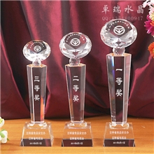 钻石水晶奖杯订制定做/刻字LOGO年终颁奖奖励员工现货免费刻字