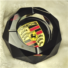 厂家直销保时捷水晶烟灰缸，宁波上海水晶玻璃烟缸制品贸易出口货