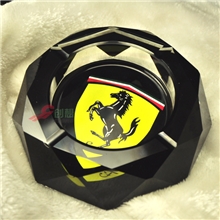 厂家直销法拉利]水晶烟灰缸，水晶K9黑色透明烟缸_浦江创想水晶