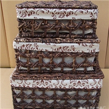 厂家加工定制外销草编筐内销草编筐带盖子套三玉米皮收纳