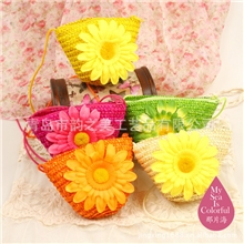 厂家直销田园风格草编包淘宝爆款钥匙包手机包小额批发