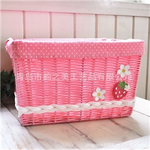 出口日本厂家直销小太阳花收纳盒收纳篮储物篮塑编储物盒