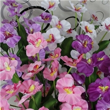 厂家热销5叉蝴蝶兰落地单枝仿真花4色绢花仿真花质量保证