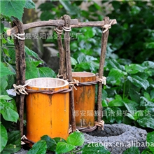 生产厂家自然环保中国风藤编竹筒插花装饰插花篮广西编织