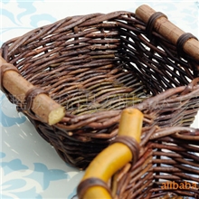 纯手工藤编圣诞藤篮插花篮，提供定制生产，外贸佳品