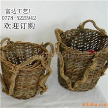 提供纯手工制作藤篮编织工艺品外贸个性定制生产