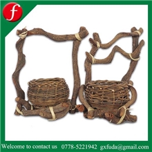 外贸出口过江龙手腕挽广西编织藤篮工艺品插花篮