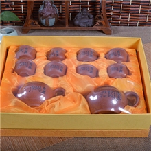 伟兴陶瓷十头陶然紫砂茶具高档礼盒包装变色龙紫砂宜兴紫砂