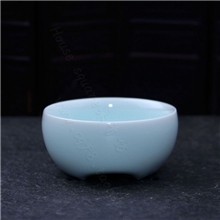 采青坊龙泉青瓷粉青三足禅意杯功夫茶具品品茗杯批发CB-310
