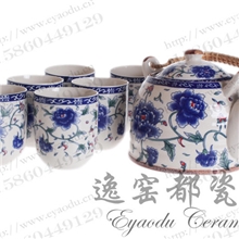 创意提梁手绘茶具促销提梁壶厂家提梁壶茶具批发日式茶具特卖