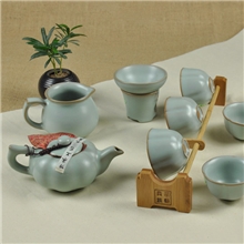 台湾邑窑汝窑茶具套装功夫茶具开片汝窑茶具整套哥窑茶具