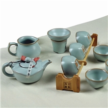 汝窑茶具批发正品开片汝窑哥窑茶具汝瓷茶具套装礼品功夫茶具